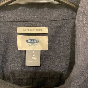 Old Navy Men's Slim Fit Chambray Shirt - Navy Blue
